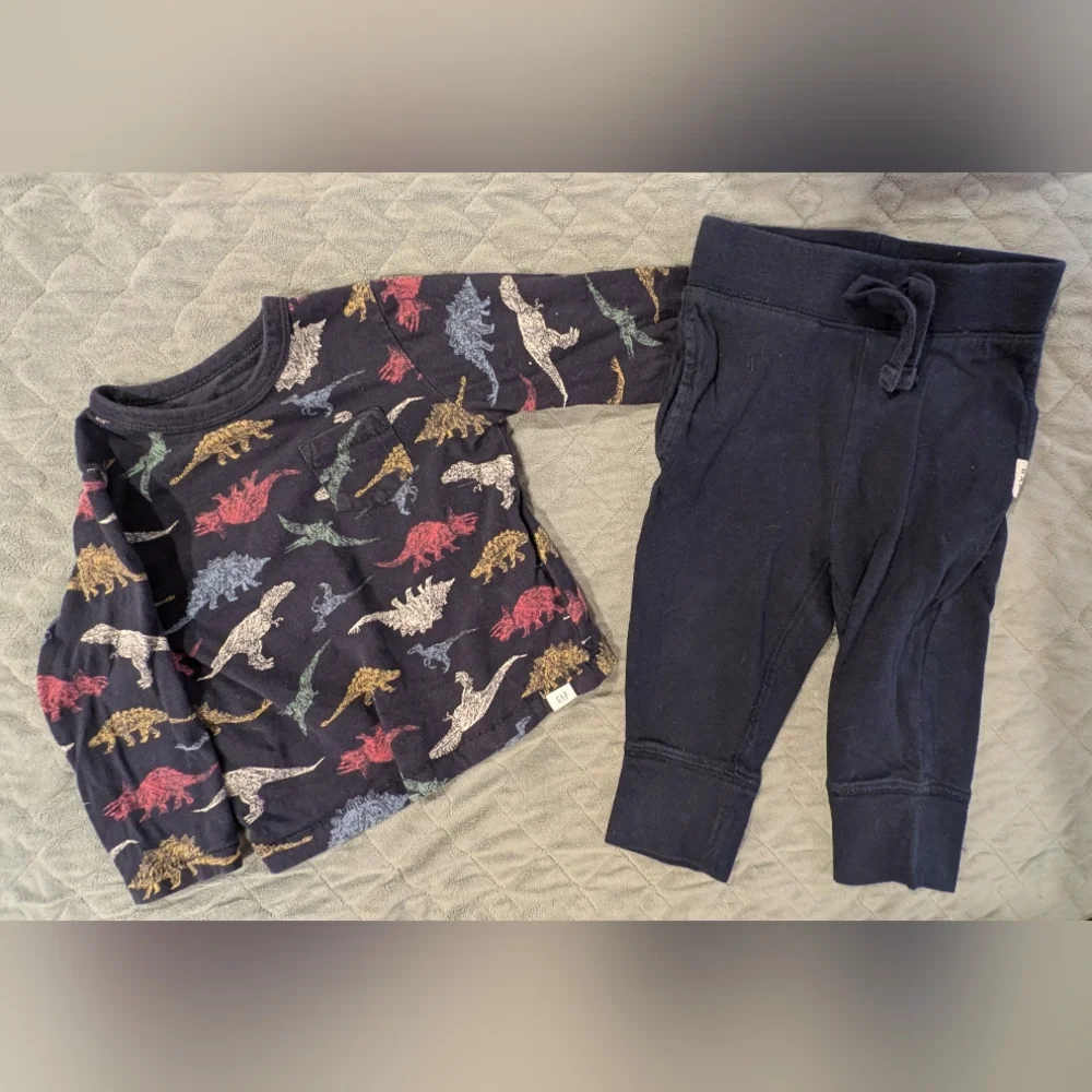 Gap 12-18M Kids Dinosaur Print Set - Navy